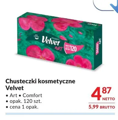 Chusteczki kosmetyczne Velvet Comfort promocja w Makro