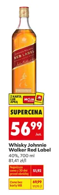 Whisky Johnnie Walker Red Label promocja w Biedronka