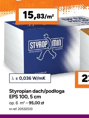 Styropian dach/podłoga EPS 100 5 cm Styropmin promocja w Bricoman