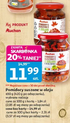 Pomidory suszone w oleju Auchan promocja w Auchan