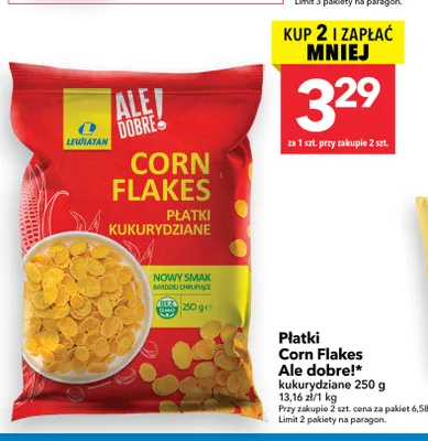 Płatki Corn Flakes Ale Dobre! kukurydziane promocja w LEWIATAN