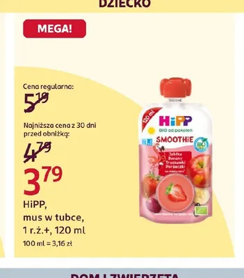 Mus w tubce 1 r.ż.+ HiPP promocja w Rossmann