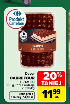Deser Tiramisu kawowe Carrefour Extra promocja w Carrefour
