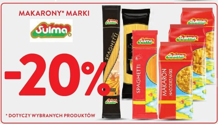 Makaron Sulma wybrane rodzaje promocja w Intermarche