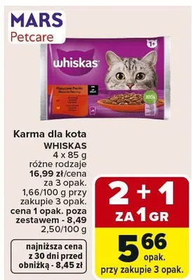 Karma dla kota kurczak i indyk z warzywami promocja w Carrefour