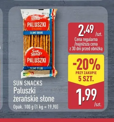 Paluszki żerańskie słone Sun Snacks promocja w Aldi