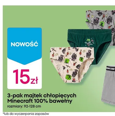 Majtki chłopięce Minecraft 3-pak promocja w Pepco