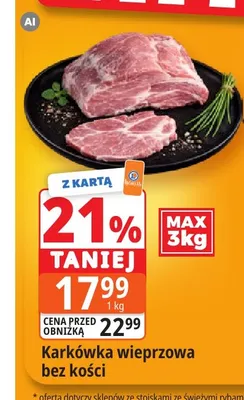 Karkówka wieprzowa bez kości promocja w Leclerc