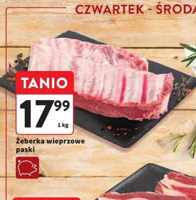 Żeberka wieprzowe paski promocja w Intermarche
