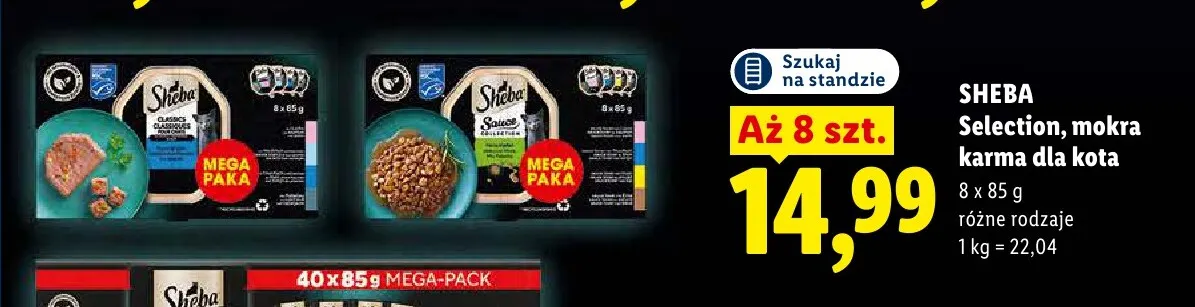 Mokra karma dla kota Sheba Classics 8-pak promocja w Lidl