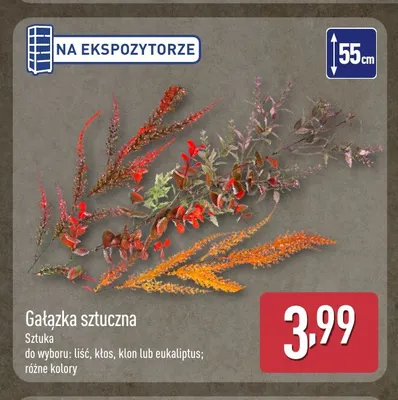 Gałązka sztuczna liść promocja w Aldi