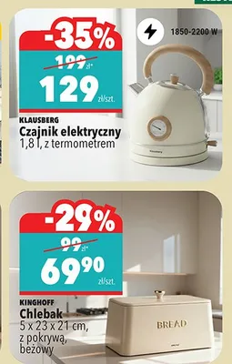 Czajnik elektryczny 1,8 l, z termometrem promocja w Biedronka