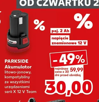 Akumulator litowo-jonowy Parkside 2Ah promocja w Kaufland