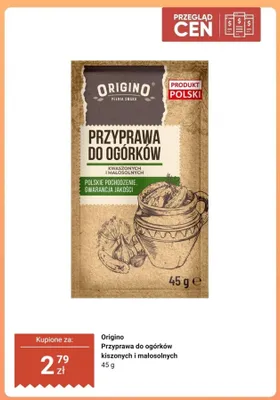 Przyprawa do ogórków kiszonych i małosolnych Origino promocja w Dino