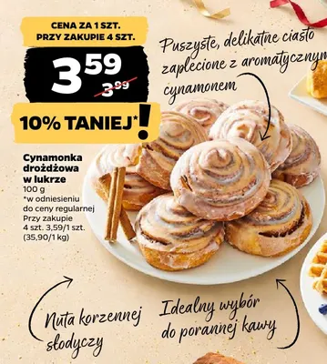 Cynamonka drożdżowa w lukrze promocja w Netto