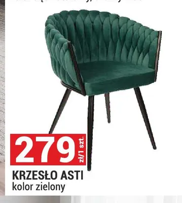 Krzesło Asti kolor zielony promocja w Merkury Market