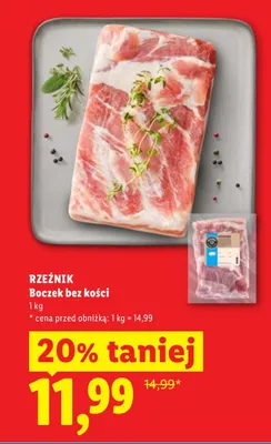 Boczek bez kości Rzeźnik promocja w Lidl