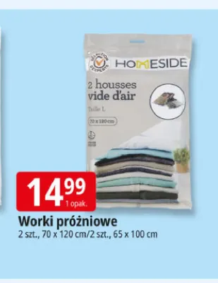 Worki próżniowe 2-pak Homeside 70x120 cm promocja w Leclerc