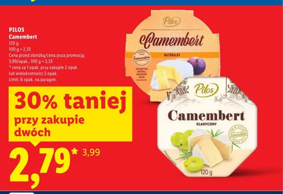 Camembert Pilos promocja w Lidl