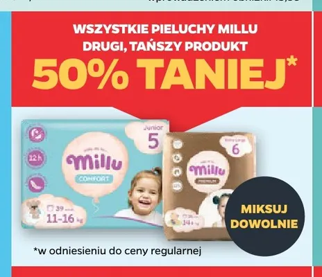 Pieluchy Millu Premium 6 Extra Large promocja w Netto
