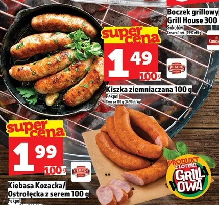 Kiełbasa Kozacka / Ostrołęcka z serem 100g promocja w TOPAZ
