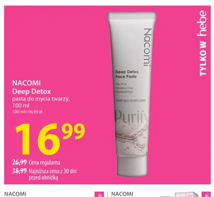 Deep Detox pasta do mycia twarzy Nacomi promocja w Hebe