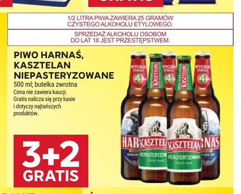 Piwo Kasztelan niepasteryzowane promocja w Stokrotka