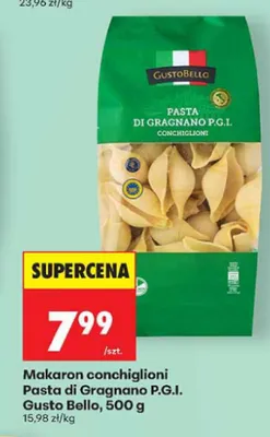 Makaron conchiglioni Pasta di Gragnano P.G.I. Gusto Bello promocja w Biedronka