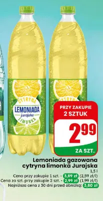 Lemoniada gazowana cytryna limonka Jurajska promocja w Dino