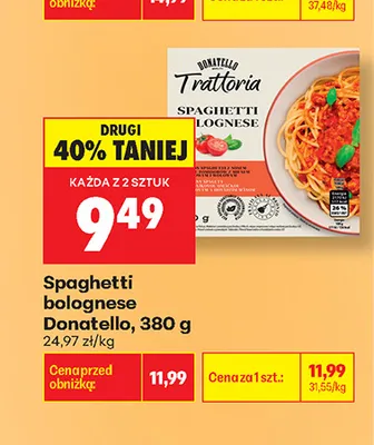 Spaghetti bolognese Donatello promocja w Biedronka