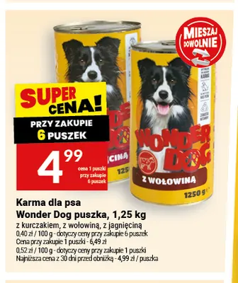 Karma dla psa Wonder Dog puszka z jagnięciną promocja w Twój Market