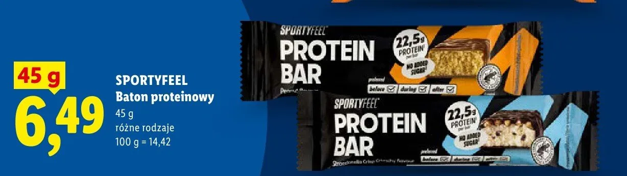 Baton proteinowy Sportyfeel Protein Bar ciemny promocja w Lidl