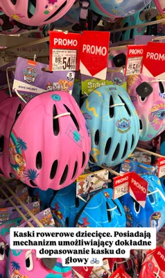 Kask rowerowy dziecięcy  promocja w Auchan