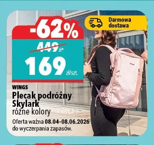 Plecak podróżny WINGS Skylark promocja w Biedronka Home