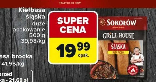 Kiełbasa śląska, grube opakowanie promocja w Carrefour Market