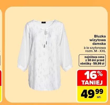 Bluzka wizytowa damska à la szyfonowa promocja w Carrefour