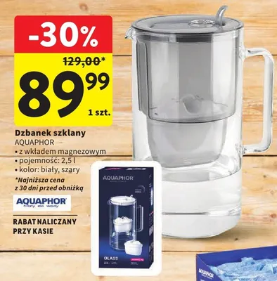 Dzbanek szklany z wkładem magnezowym promocja w Intermarche