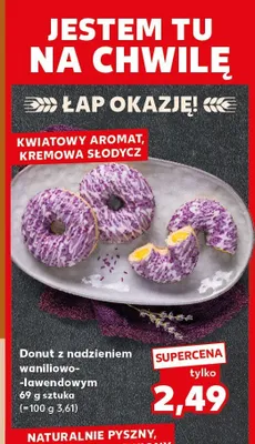 Donut z nadzieniem waniliowo-lawendowym promocja w Kaufland