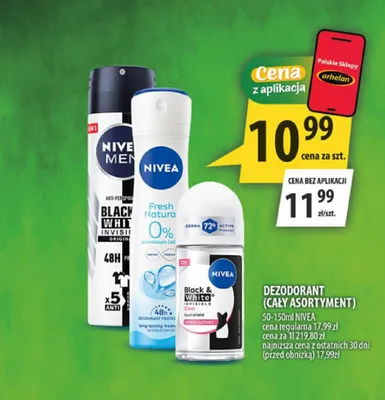 Dezodorant w sztyfcie Nivea Black & White Invisible promocja w Arhelan