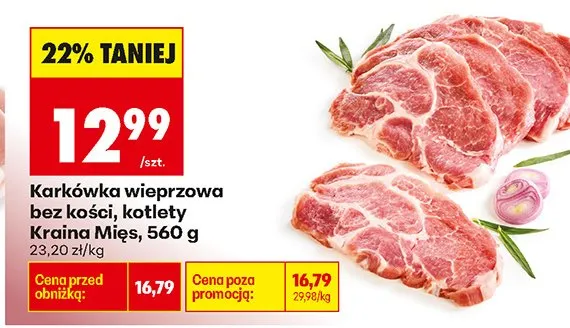 Karkówka wieprzowa bez kości, kotlety promocja w Biedronka