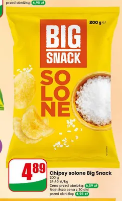 Chipsy solone Big Snack promocja w Dino
