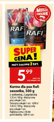Karma dla psa Rafi saszetka z wołowiną promocja w Twój Market