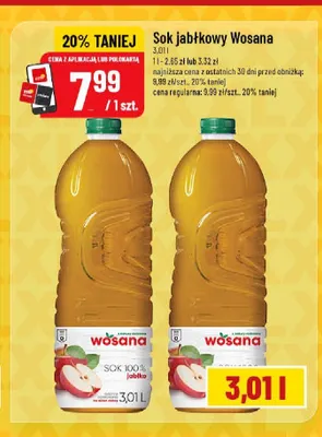 Sok jabłkowy Wosana promocja w POLOmarket