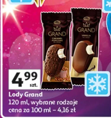 Lody Grand różne rodzaje promocja w Auchan