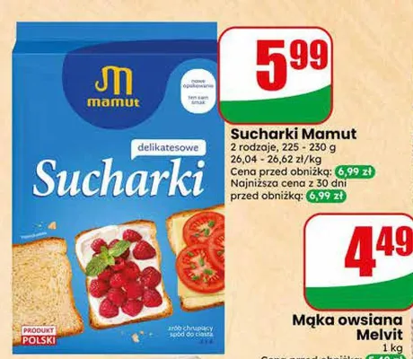 Sucharki delikatesowe Mamut promocja w Dino
