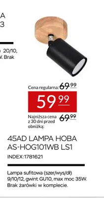 Lampa 45AD Hoba AS-HOG101WB LS1 promocja w Abra Meble