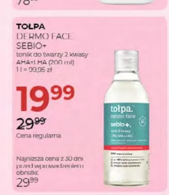 Tonik do twarzy Dermo Face Sebio+ Tołpa promocja w Drogerie Jawa