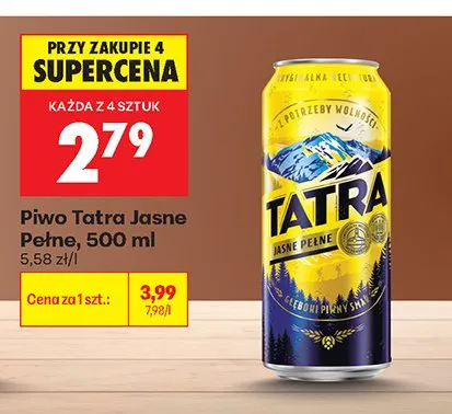 Piwo Tatra Jasne Pełne promocja w Biedronka