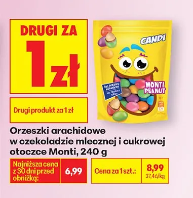 Orzeszki arachidowe w czekoladzie mlecznej i cukrowej otoczce promocja w Biedronka