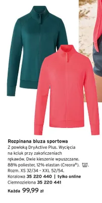 Rozpinana bluza sportowa ciemnozielona promocja w Tchibo